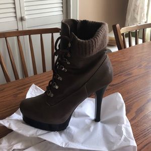 Jennifer Lopez zip booties, 5 in heel